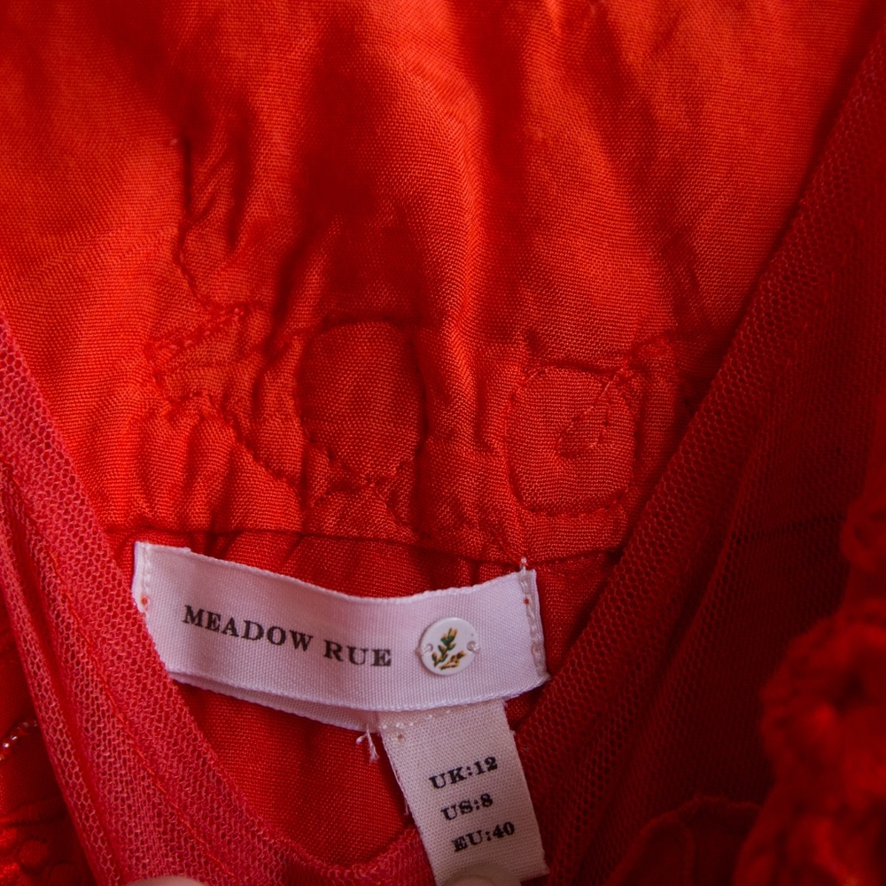 Anthropologie Boho Embroidered Orange Dress - Picture 2 of 4